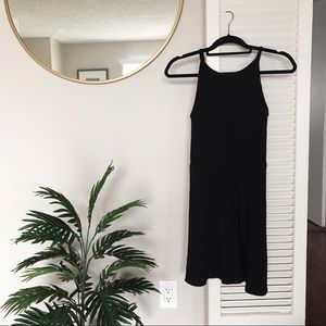 Topshop Halter Ribbed Black Dress